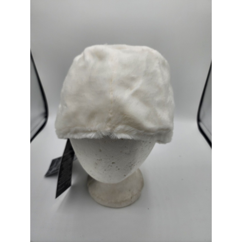 Women's Pamela McCoy Collection White New Winter Faux Fur Hat Luxury Beanie